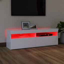 Berkfield Modern Tv Cabinet With Led Lights White 120X35X40 Cm - thumbnail 4