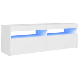 Berkfield Modern Tv Cabinet With Led Lights White 120X35X40 Cm - thumbnail 1