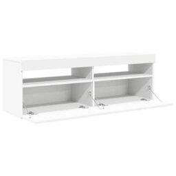 Berkfield Modern Tv Cabinet With Led Lights White 120X35X40 Cm - thumbnail 9