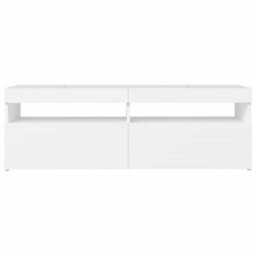 Berkfield Modern Tv Cabinet With Led Lights White 120X35X40 Cm - thumbnail 8