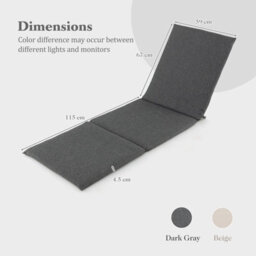 Costway Outdoor Lounge Chair Cushion Indoor Outdoor Tri-Fold Lounger Pad W/ Straps - thumbnail 2