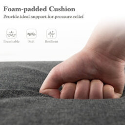 Costway Outdoor Lounge Chair Cushion Indoor Outdoor Tri-Fold Lounger Pad W/ Straps - thumbnail 3