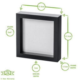 "Nicola Spring 3D Box Photo Frames - 6"" X 6"" - Light Brown - Pack Of 2" - thumbnail 4