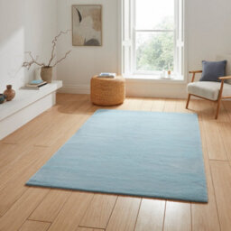 Blue Plain 13mm Thick Super-Soft Stain-Resistant Rug For Bedroom, & Dining Room, Easy To Clean Modern Rug-120Cm X 170Cm - thumbnail 1