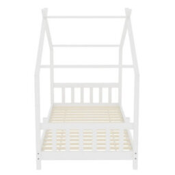 3Ft Twin Size Solid Pine Wood Bed House Bed Frame With Guard Fence - thumbnail 3