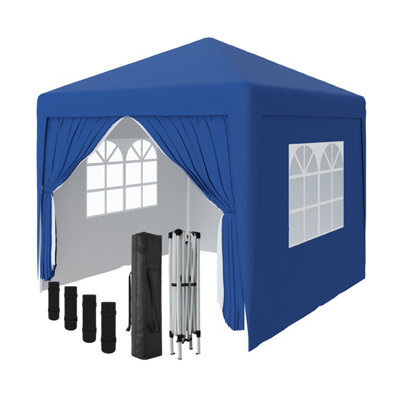 Sundaze Garden Pop Up Gazebo Party Tent Camping Marquee Canopy With 4 Sidewalls Carrying Bag Blue 2.5X2.5M - image 1