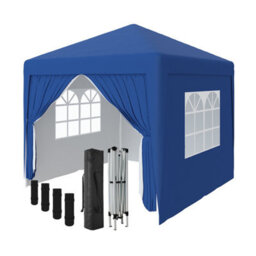 Sundaze Garden Pop Up Gazebo Party Tent Camping Marquee Canopy With 4 Sidewalls Carrying Bag Blue 2.5X2.5M - thumbnail 1