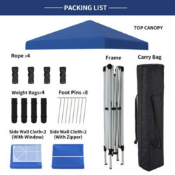 Sundaze Garden Pop Up Gazebo Party Tent Camping Marquee Canopy With 4 Sidewalls Carrying Bag Blue 2.5X2.5M - thumbnail 6