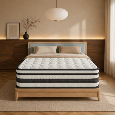 Matteo Single Mattress 3Ft, Orthopaedic Hybrid 7-Zone Pocket Sprung, Cooling Gel Memory Foam, Medium Firm, 27Cm Deep - image 1