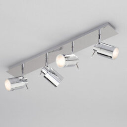 Litecraft Hugo Chrome 4 Light Ceiling Spotlight Bar - thumbnail 3