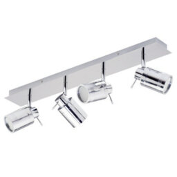 Litecraft Hugo Chrome 4 Light Ceiling Spotlight Bar - thumbnail 2