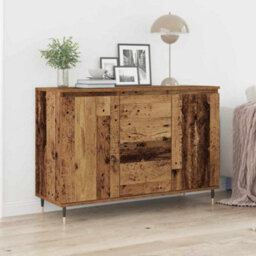 Berkfield Sideboard With Doors & Drawers Old Wood 101,5X35X70 Cm - thumbnail 1