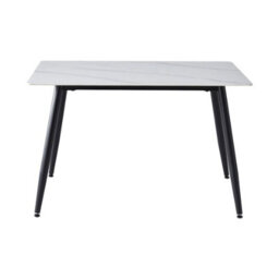 Urbn-Living Urbnliving 120Cm Width Gloss White Modern 4 Seater Ceramic Square Shape Top Kitchen & Dining Room Table - thumbnail 3