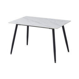 Urbn-Living Urbnliving 120Cm Width Gloss White Modern 4 Seater Ceramic Square Shape Top Kitchen & Dining Room Table - thumbnail 2