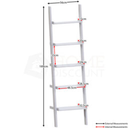 Lassic Vida Designs York White 5 Tier Ladder Bookcase Freestanding Open Shelf (H)1890mm (W)560mm (D)325mm - thumbnail 2
