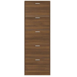 Walplus Shoe Cabinet Brown Oak 59X17X169 Cm Engineered Wood - thumbnail 6