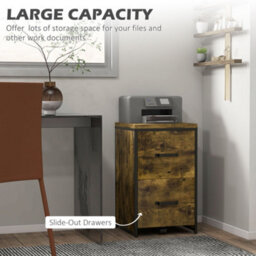 Vinsetto 70Cm Vertical Office Filing Cabinet W/ 2 Drawer, Hanging File Folder - thumbnail 4