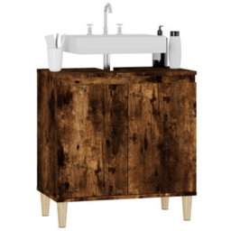 Berkfield Sink Cabinet Smoked Oak 58X33X60 Cm Engineered Wood - thumbnail 4