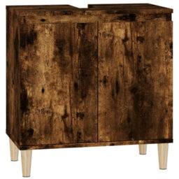 Berkfield Sink Cabinet Smoked Oak 58X33X60 Cm Engineered Wood - thumbnail 2