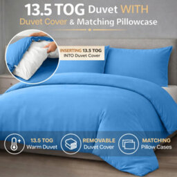 Ameha Duvet 13.5 Tog With Light Blue Duvet Cover & Matching Pillowcases, Breathable, Bedding Set, King 230X220Cm - thumbnail 2