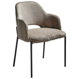 Beliani Set Of 2 Dining Chairs Raton Corduroy Taupe - thumbnail 5