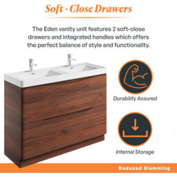 Plum&clay Eden Redwood Floorstanding Vanity Unit With Resin Basin (W)1200mm - thumbnail 6