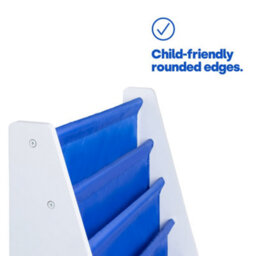 Livivo Childrens Bookcase Blue 4 Tier Kids Sling Bookshelf - thumbnail 4
