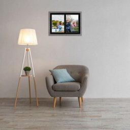 AK Frames 20X14 Marble Grey Modern Multi Photo Frame With Black Mount - Holds 2 Apertures (2X) A4 Photos - thumbnail 3