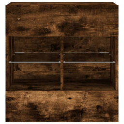 Berkfield Tv Wall Cabinet With Led Lights Smoked Oak 58.5X30X60.5 Cm - thumbnail 7