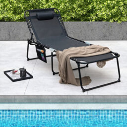 Gainoom Outdoor Oversize Folding Chaise Lounge Portable Patio Garden Sun Lounger - thumbnail 5