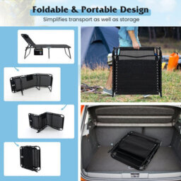 Gainoom Outdoor Oversize Folding Chaise Lounge Portable Patio Garden Sun Lounger - thumbnail 7