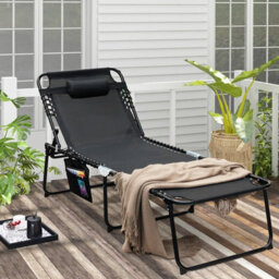 Gainoom Outdoor Oversize Folding Chaise Lounge Portable Patio Garden Sun Lounger - thumbnail 3
