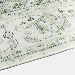 Ohs Vintage Print Washable Rug Non Slip Floor Carpet Mat Runners, Green - 160 X 230Cm - thumbnail 2