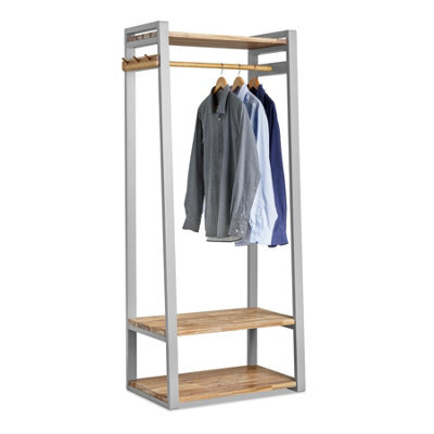 Statement Furniture Florence Dove Grey Open Wardrobe With Shelves - image 1