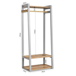 Statement Furniture Florence Dove Grey Open Wardrobe With Shelves - thumbnail 2