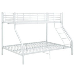 Berkfield Bunk Bed Frame White Metal 140X200 Cm/90X200 Cm - thumbnail 2