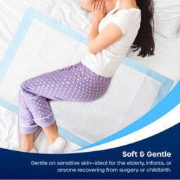 volila 100Pk Incontinence Bed Pads - 60X90Cm Soft Triple-Layer Disposable Sheets With Odour Control, Waterproof Backing, Fast Absorbency - thumbnail 6