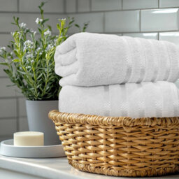 Casabella Bath Sheets 2 Pack Jumbo Bathsheet 90X180 Cm 100% Cotton Towels Quick Dry Super Soft Highly Absorbent White - thumbnail 4