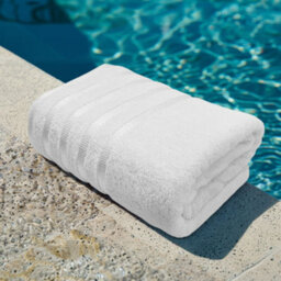 Casabella Bath Sheets 2 Pack Jumbo Bathsheet 90X180 Cm 100% Cotton Towels Quick Dry Super Soft Highly Absorbent White - thumbnail 2