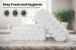 Casabella Bath Sheets 2 Pack Jumbo Bathsheet 90X180 Cm 100% Cotton Towels Quick Dry Super Soft Highly Absorbent White - thumbnail 3