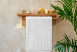 Casabella Bath Sheets 2 Pack Jumbo Bathsheet 90X180 Cm 100% Cotton Towels Quick Dry Super Soft Highly Absorbent White - thumbnail 7
