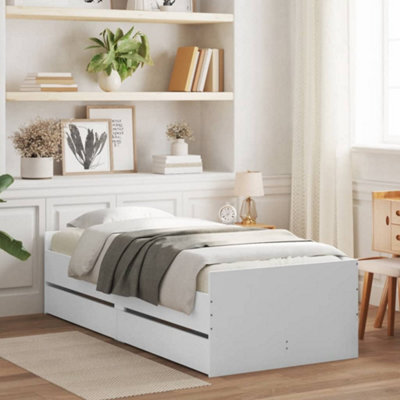 Berkfield Bed Frame With Drawers Without Mattress White 90X200 Cm - image 1