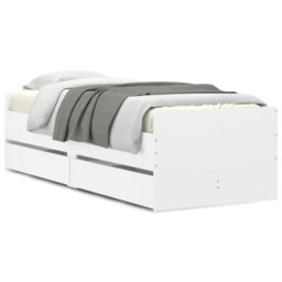 Berkfield Bed Frame With Drawers Without Mattress White 90X200 Cm - thumbnail 2