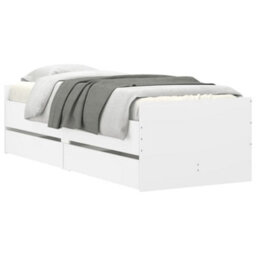 Berkfield Bed Frame With Drawers Without Mattress White 90X200 Cm - thumbnail 3