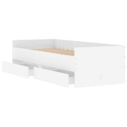 Berkfield Bed Frame With Drawers Without Mattress White 90X200 Cm - thumbnail 5