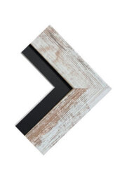 Frames By Post Metro Distressed White Frame With Black Mount For Image Size A2 - thumbnail 3