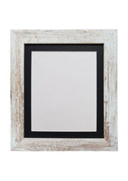 Frames By Post Metro Distressed White Frame With Black Mount For Image Size A2