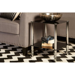 Orsina 2 Tier Black Glass End Table - thumbnail 2