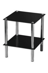 Orsina 2 Tier Black Glass End Table - thumbnail 4
