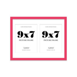 16X12 Inch 2 Opening Photo Collage Frame, Display Two 9X7 Inch Photos, Multi Aperture Family Picture Frame, Bright Pink - thumbnail 2